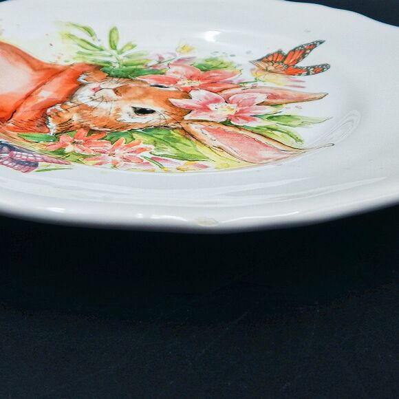 Pier 1 One Hop Town Salad Plates 8.5 Inch Luncheon Set of 2 Earthenware - Picture 5 of 10